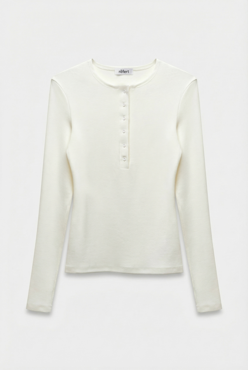 Лонгслив из трикотажа с планкой