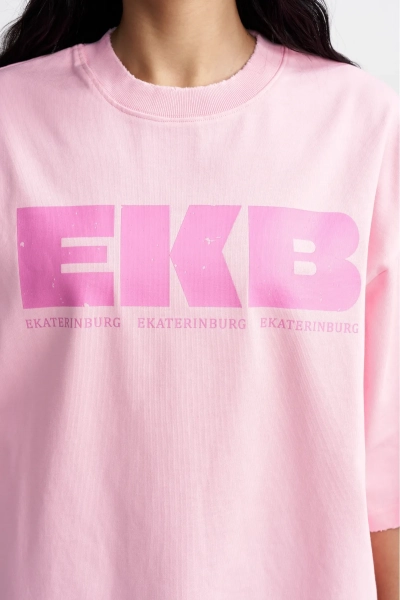 Футболка из плотного хлопка EКБ Erist store, цвет: розовый, НФ-00004078 купить онлайн