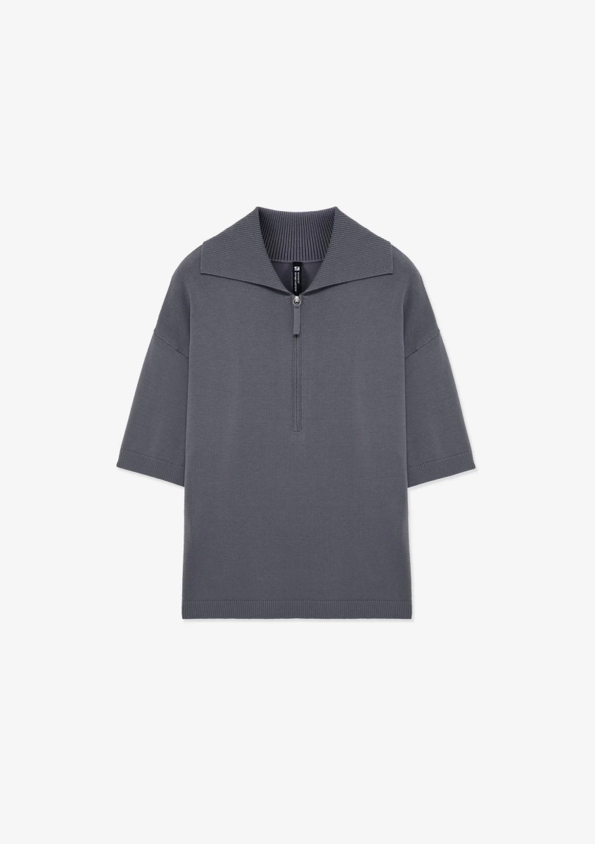 Футболка-поло на молнии KRAKATAU, цвет: темно-серый, Sw45-2 купить онлайн