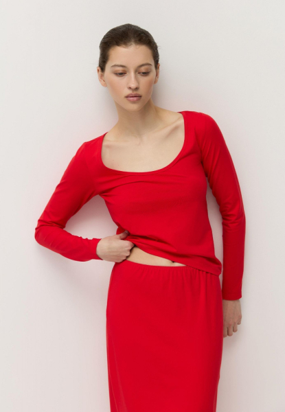 Лонгслив из модала с хлопком