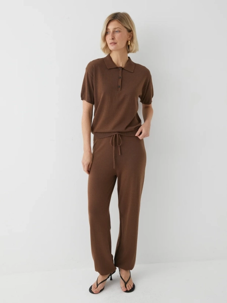 Поло вязаное Marou, цвет: коричневый, Mar_26021403 купить онлайн