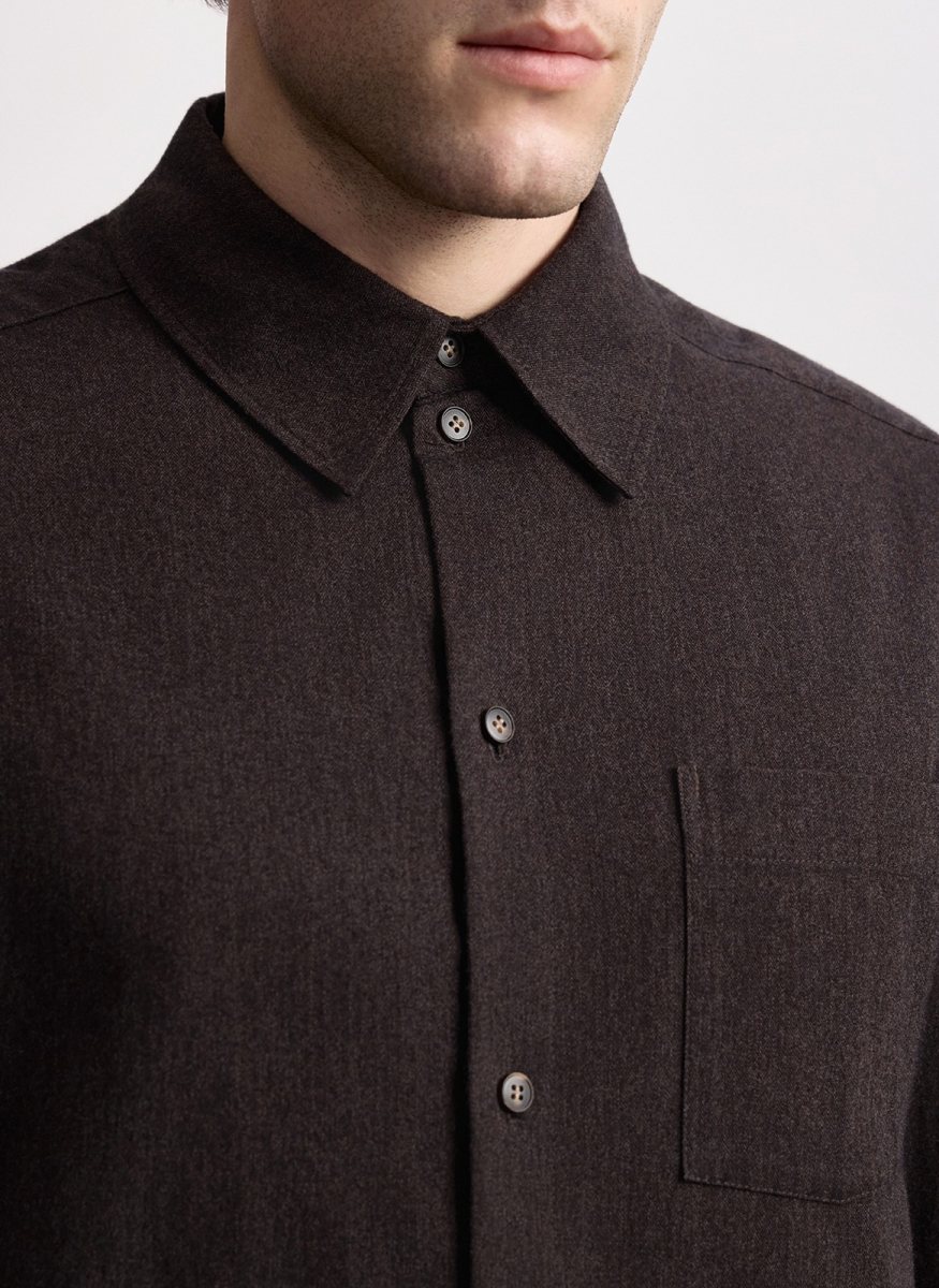 Рубашка из мягкого хлопка ALL WE NEED, цвет: темно-коричневый, 2603M1390-20 купить онлайн