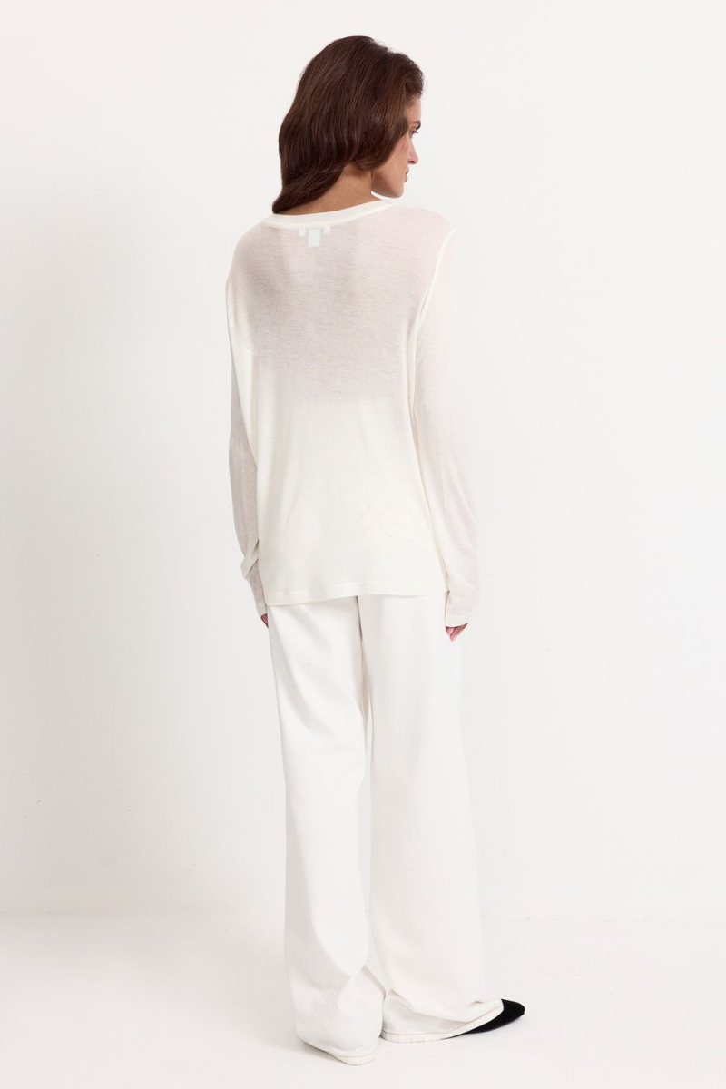 Лонгслив из смесового тенселя TOPTOP, цвет: белый, TT.025.15617.100 купить онлайн