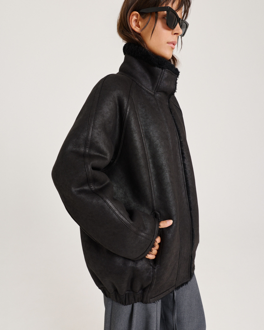 Бомбер из мериноса BLACK Anmuse, цвет: Черный, 1525AZ BLACK купить онлайн