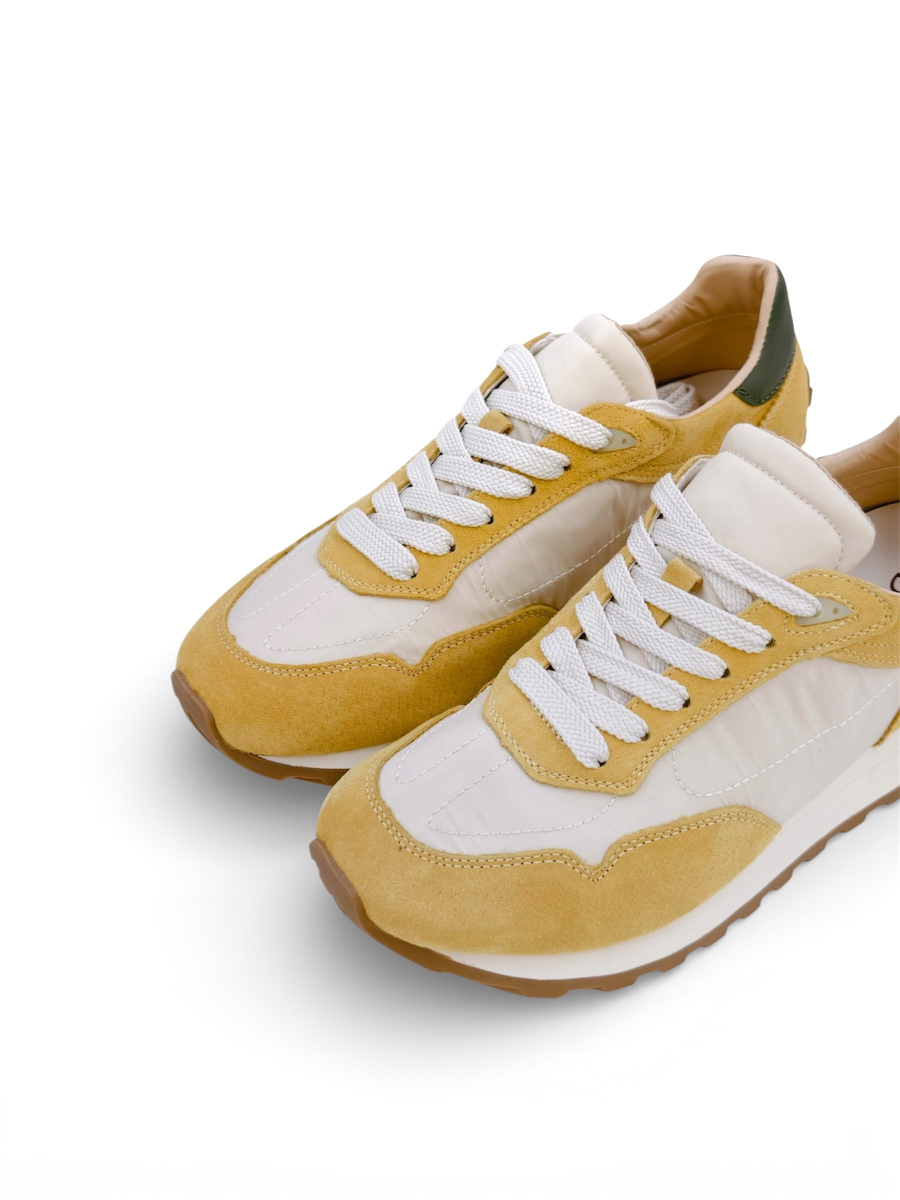 Кроссовки из натуральной замши и текстиля GRANDERA, цвет: Желтый  купить онлайн