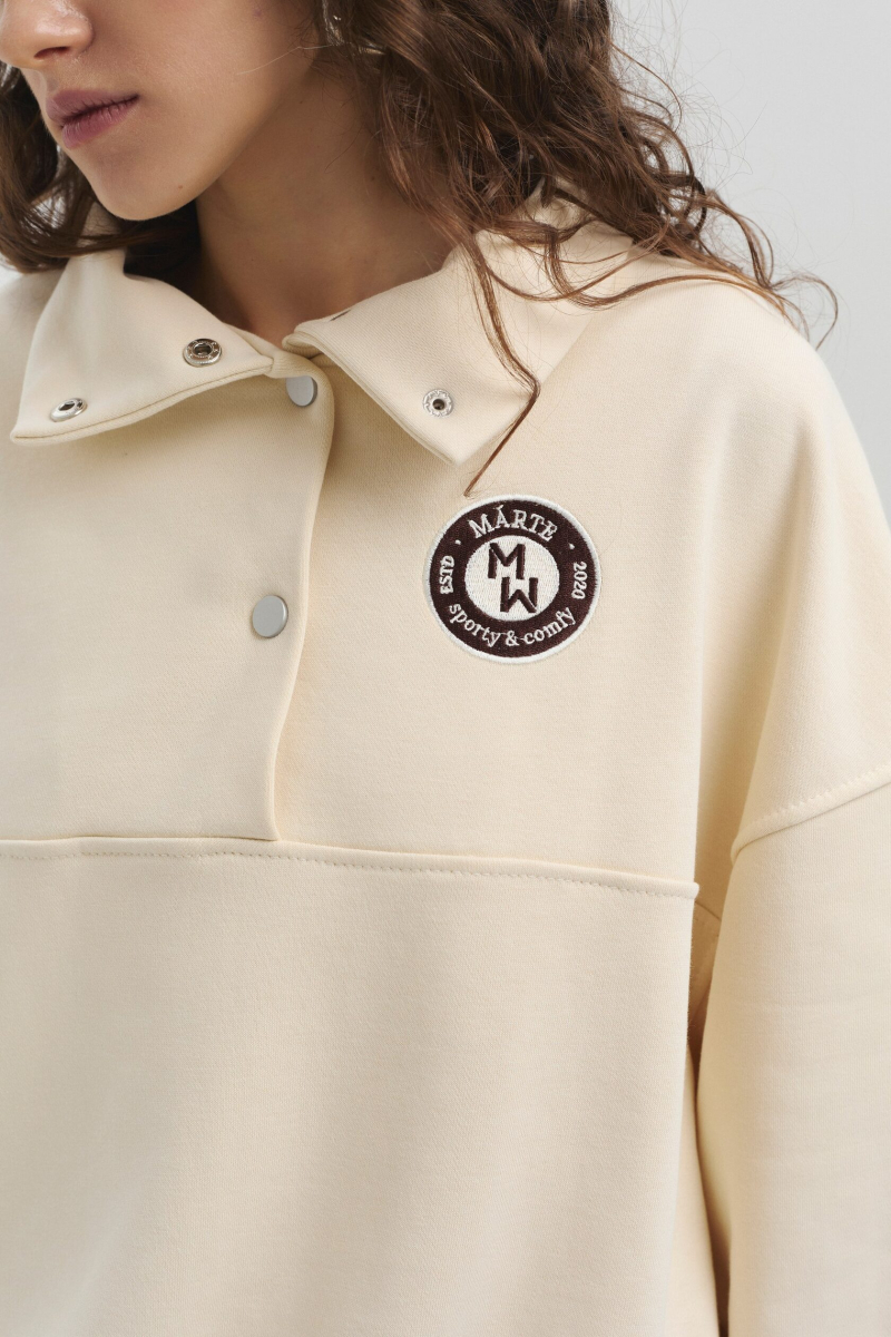 Свитшот из футера marte, цвет: бежевый,  купить онлайн