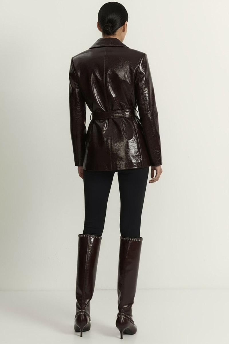 Пиджак из экокожи TOPTOP, цвет: коричневый, TTS.060.18563.700 купить онлайн