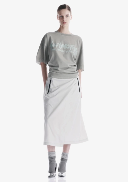 Спрей-окрашенная футболка с потрескавшимся логотипом KRAKATAU, цвет: Светло-серый, Tw146-3 купить онлайн