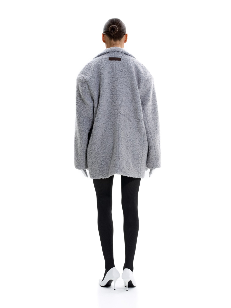 Пальто из смесовой шерсти ANOTHER SELECT, цвет: серо-голубой, 00074 купить онлайн