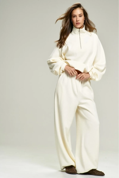 Брюки из плюша с начесом Milk Erist store, цвет: молочный, НФ-00002861 купить онлайн