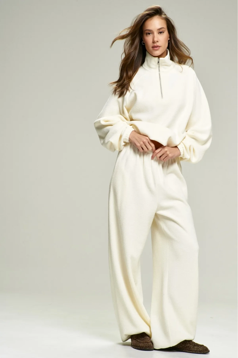 Брюки из плюша с начесом Milk Erist store, цвет: молочный, НФ-00002861 купить онлайн