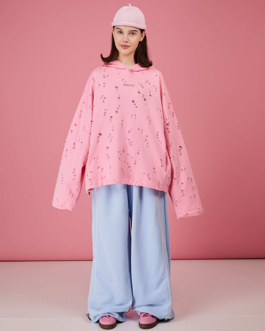 Табуха с затяжками рванка TABOO, цвет: розовый, TsZ04 купить онлайн