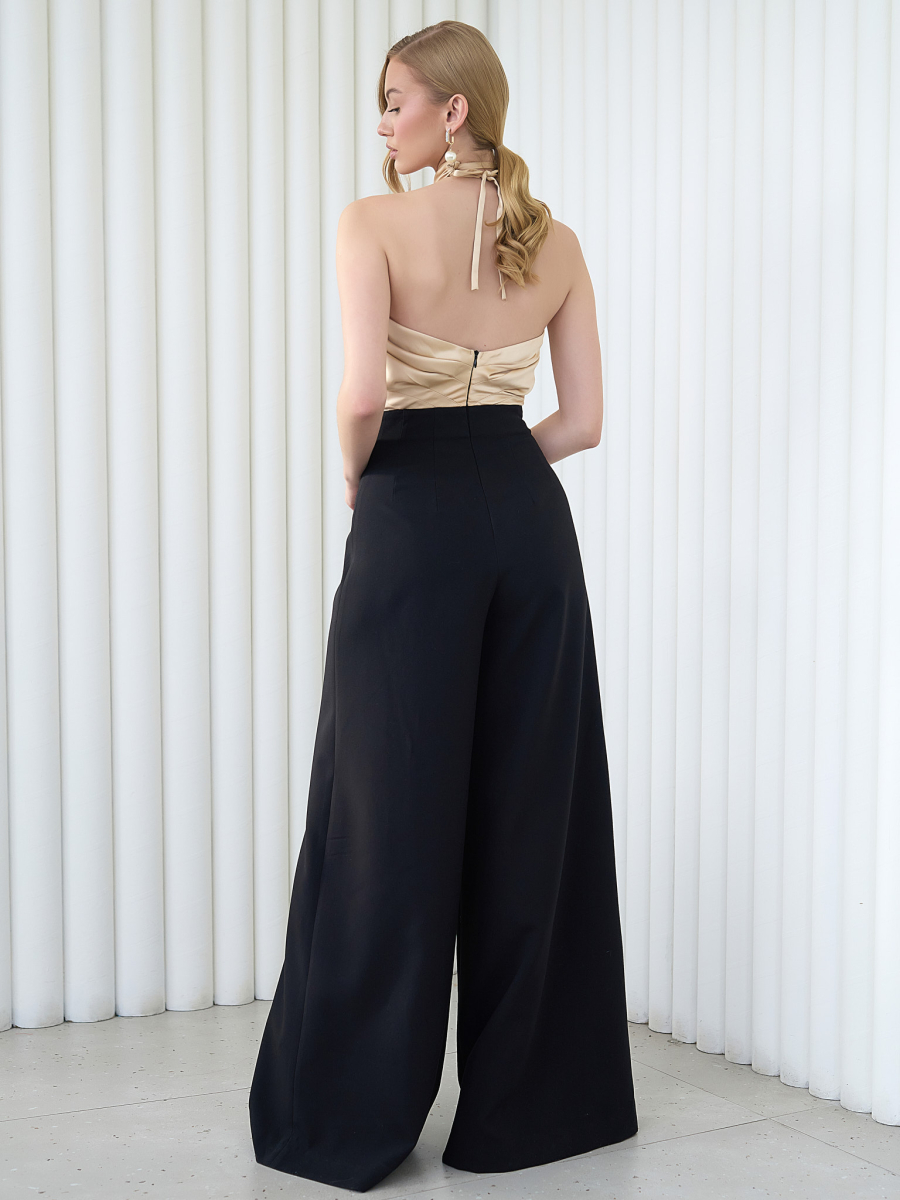 Комбинезон с открытой спиной I.B.W., цвет: черный/бежевый, EO005 купить онлайн