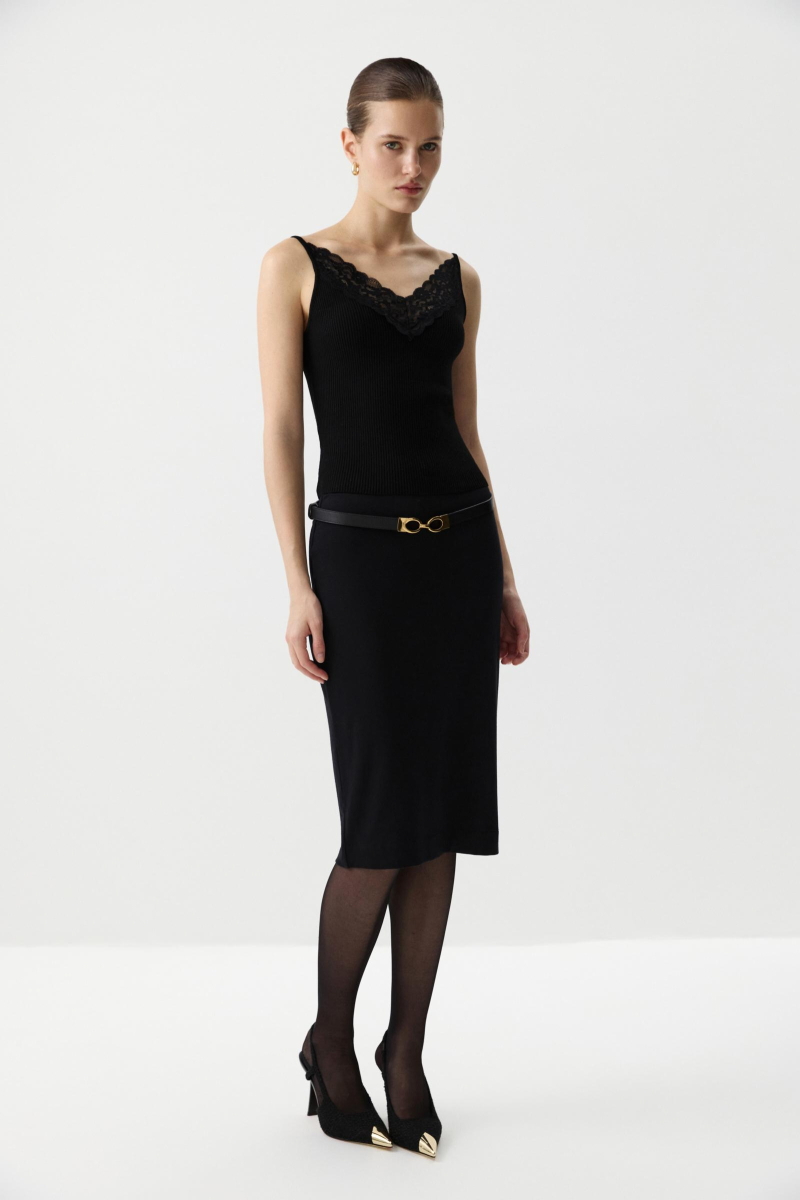 Топ вязаный с кружевом Charmstore, цвет: Черный, 309-52373-880 купить онлайн