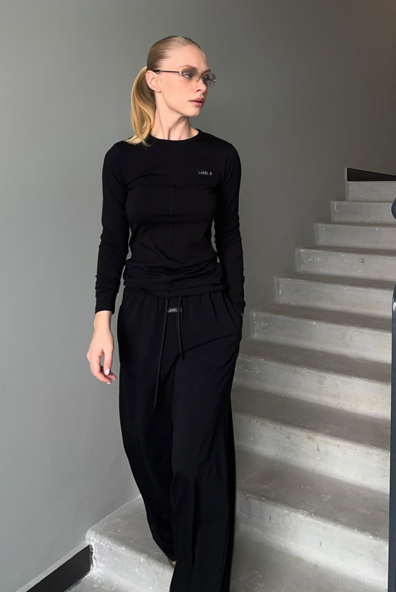Лонгслив slim-fit BLACK