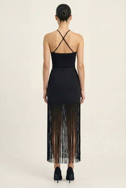 Юбка с бахромой мини REFERT, цвет: Черный, 07-2612/1-2511 купить онлайн