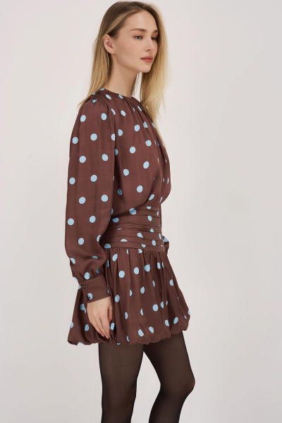 Комплект из вискозы и хлопка в горошек Ricoco, цвет: коричневый,  купить онлайн