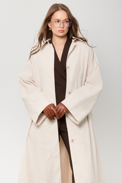 Тренч облегченный из технологичной ткани Ricoco, цвет: слоновая кость, 7067/1 купить онлайн