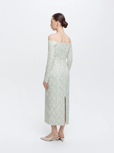 Платье приталенное ANNA PEKUN, цвет: зеленый,  купить онлайн