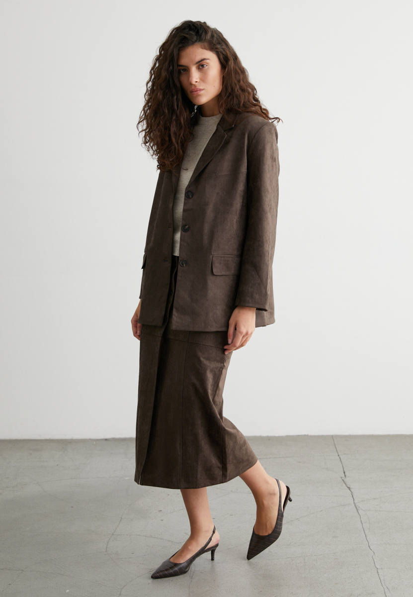 Пиджак из замши Lora Marou, цвет: коричневый, Mar6_2603 купить онлайн