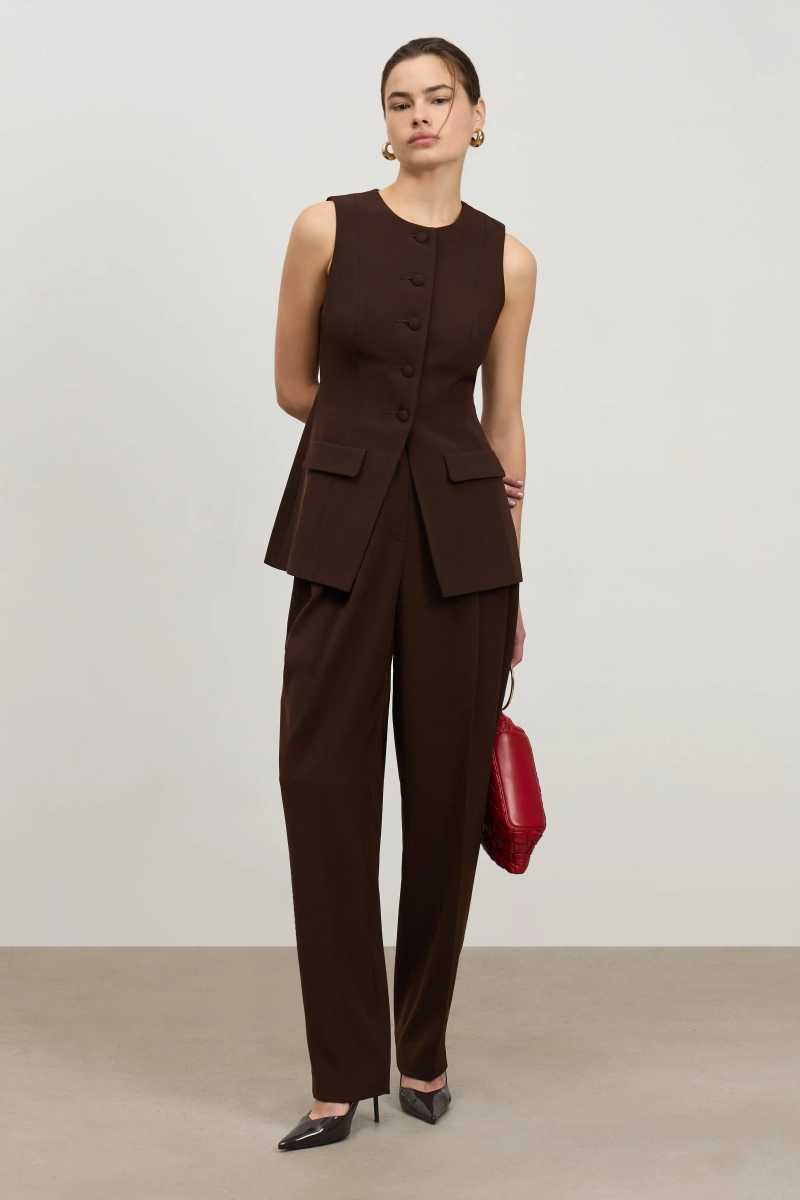 Жилет приталенный Mollis, цвет: коричневый, 17-05-3903/3 купить онлайн