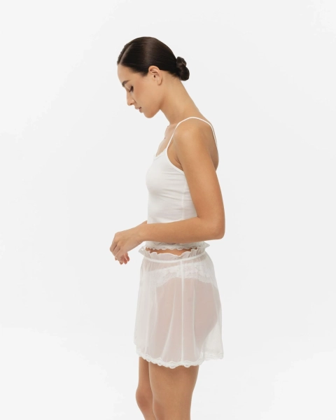 Шорты в сетку YONSRU, цвет: молочный,  купить онлайн