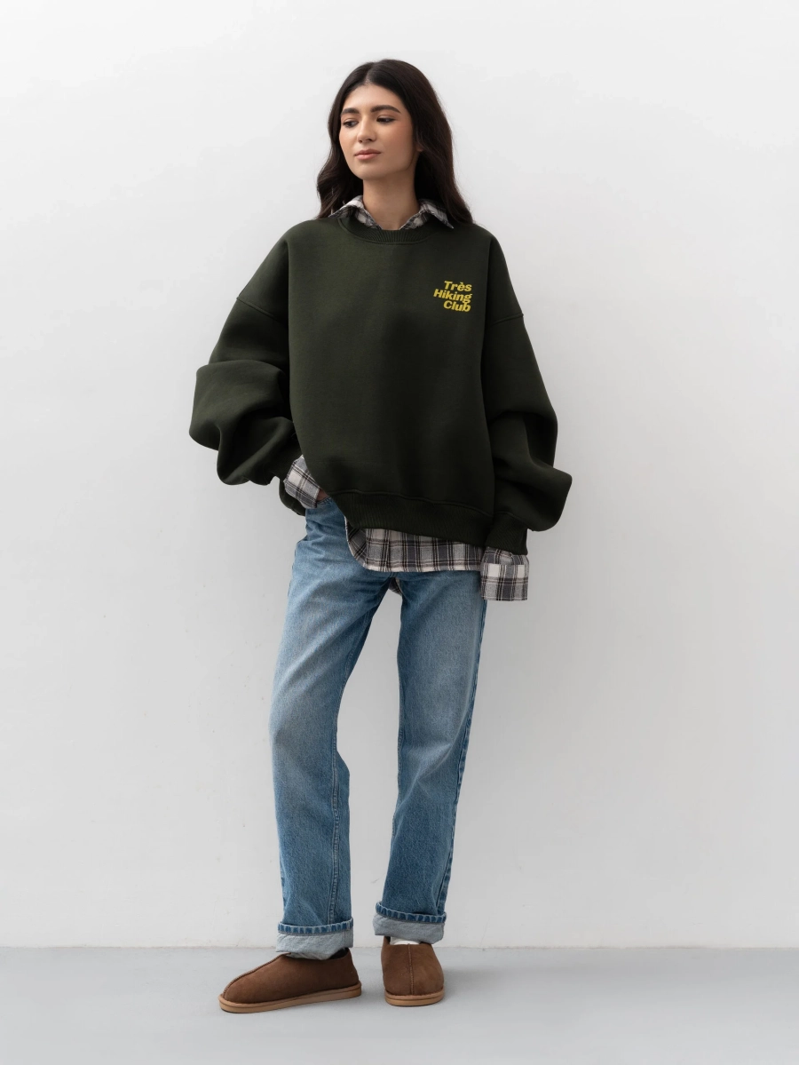 Свитшот Hiking Club TRES, цвет: зеленый, НФ-00002400 купить онлайн