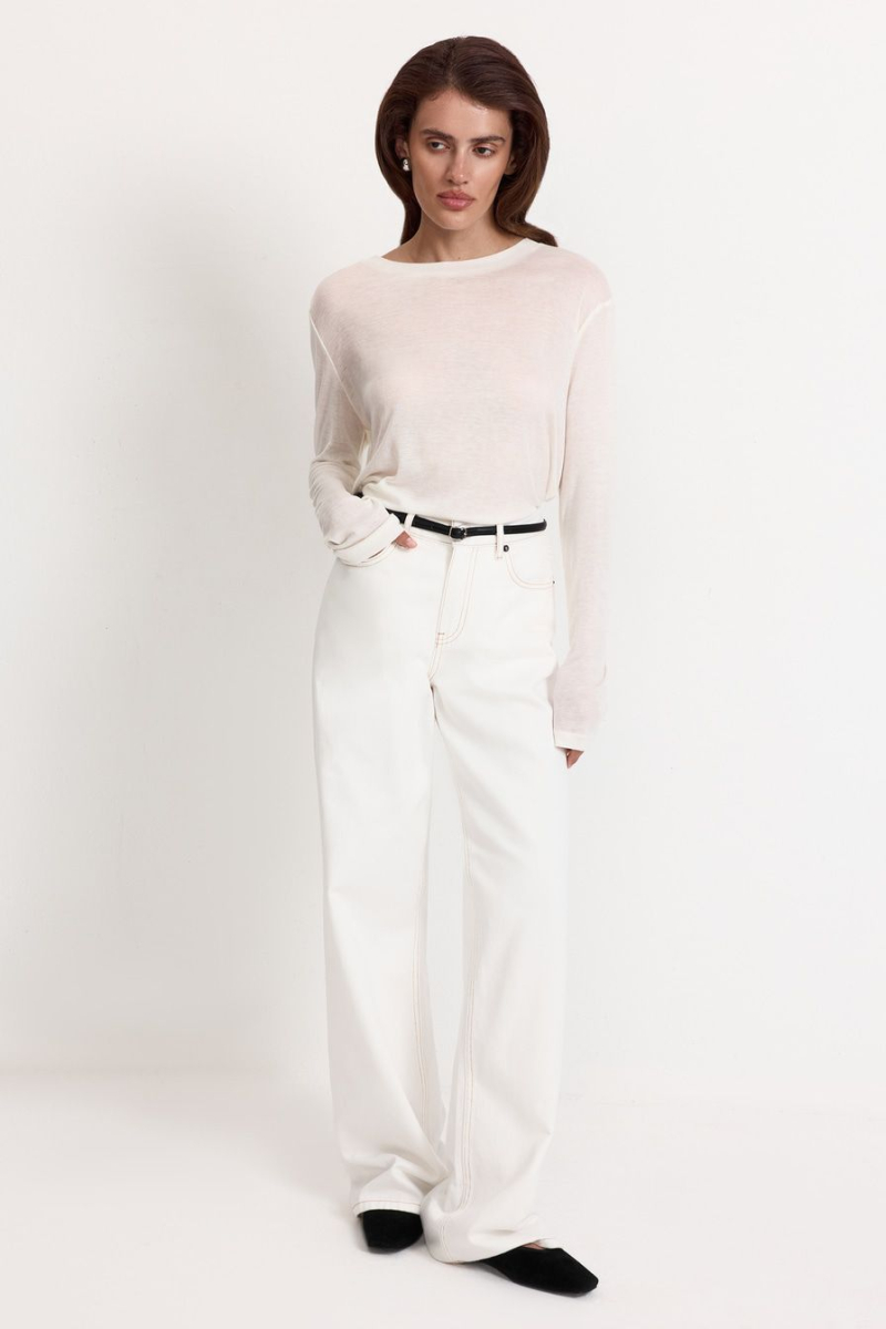 Лонгслив из смесового тенселя TOPTOP, цвет: белый, TT.025.15617.100 купить онлайн