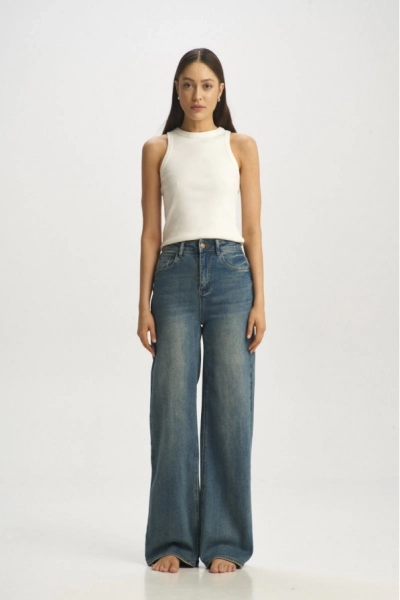 Джинсы-трубы с потертостями Blue Erist store, цвет: голубой, НФ-00001617 купить онлайн