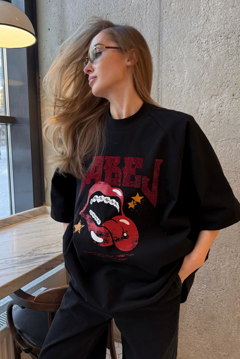 Футболка со стразами BLACK Label .B, цвет: black, Tp.04.3.5536.1125BLC купить онлайн