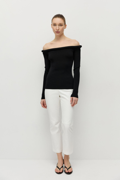 Джемпер с открытыми плечами из вискозы AROUND, цвет: Черный, 219_121VN04 купить онлайн