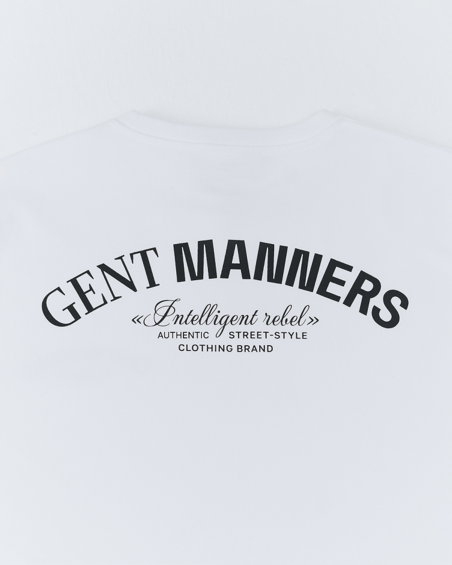 Футболка с логотипом GENT MANNERS, цвет: белый 01_08T_WH купить онлайн