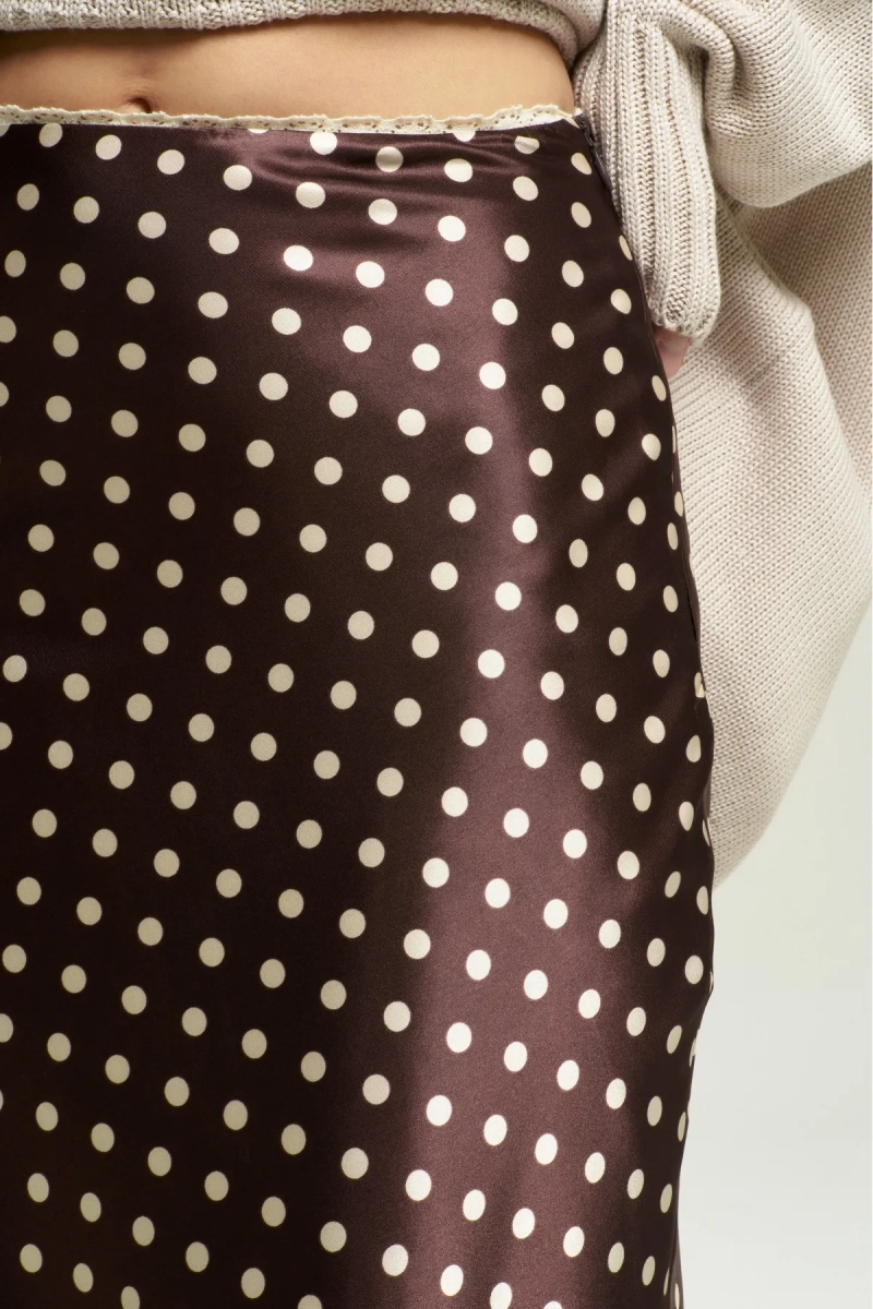 Юбка с тесьмой в горох Choco