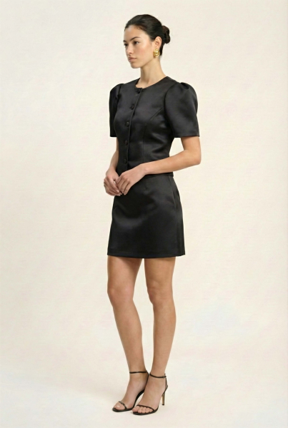 Юбка мини из сатина REFERT, цвет: Черный, 07-3861/2-2511 купить онлайн