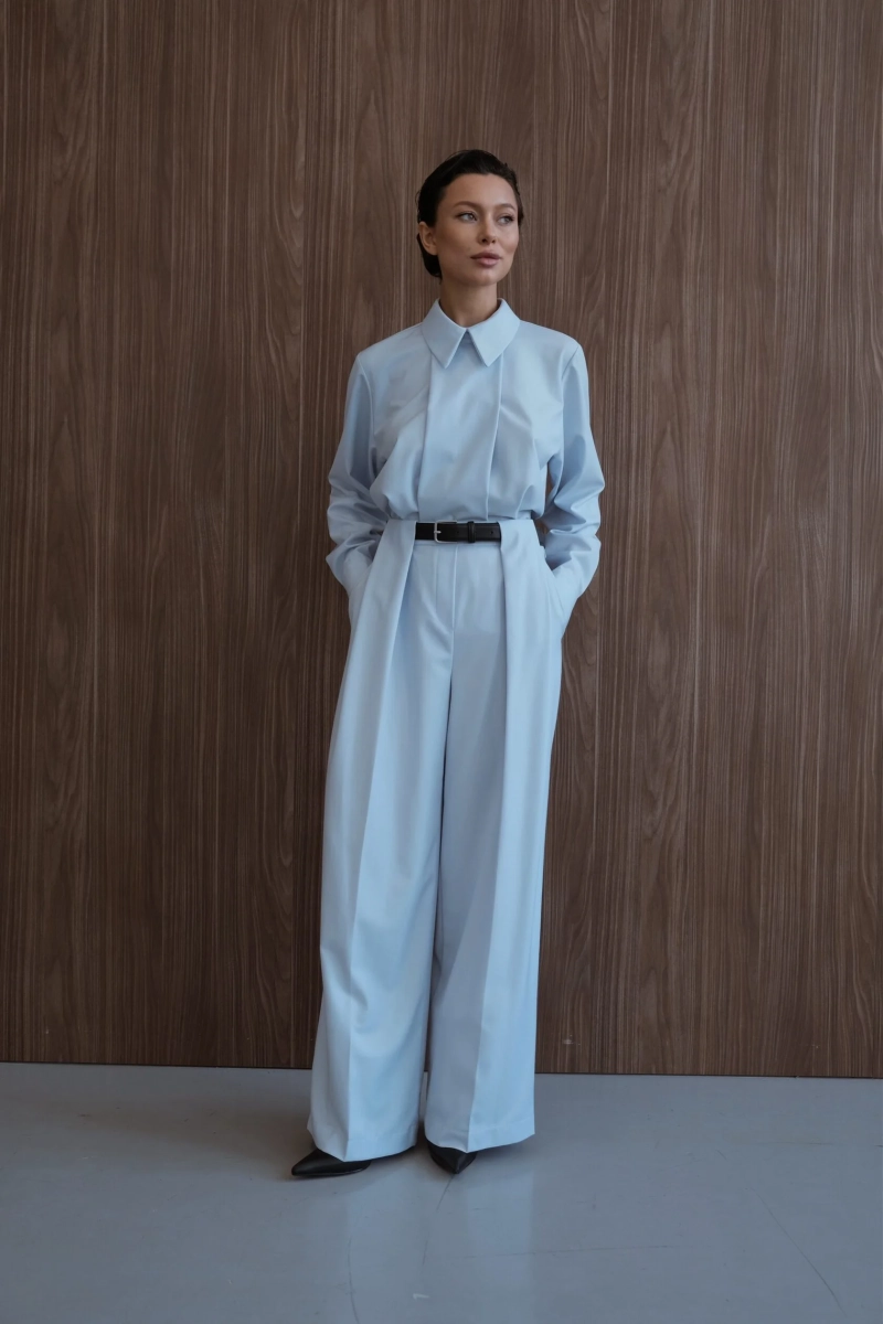 Брюки широкие "Чистота" Мини, цвет: голубой, НФ-00000514 купить онлайн