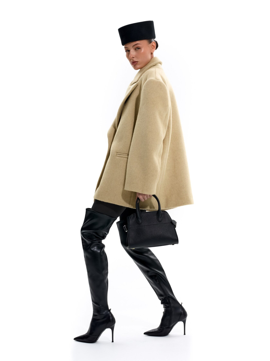 Пальто-пиджак из смесовой шерсти ANOTHER SELECT, цвет: масло, 00066 купить онлайн