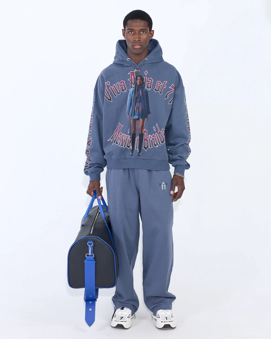 Худи MEXICAN BRAIDS PARIS BLUE ASIA ST 71, цвет: синий, Ast71.hood-braid-blue купить онлайн