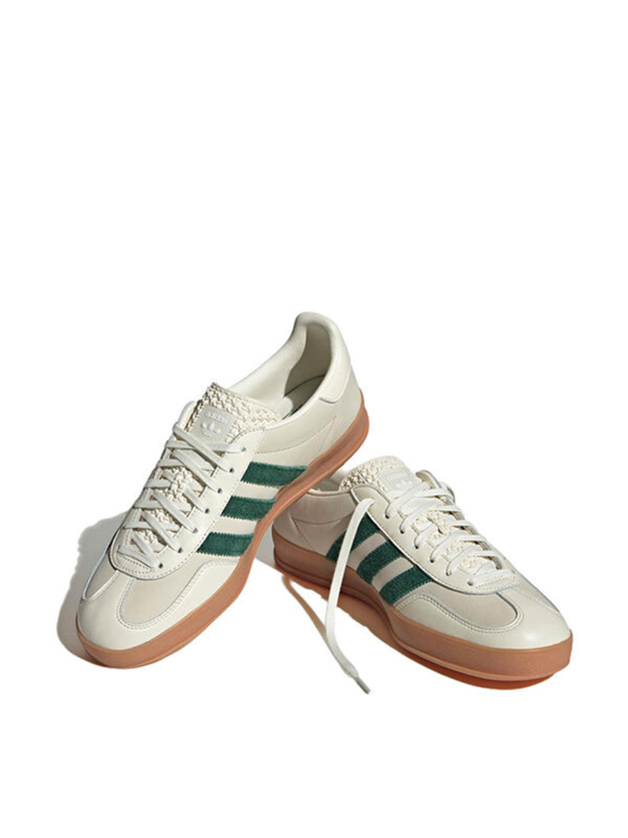 Кроссовки Adidas Gazelle Indoor shvetsov store, цвет: молочный/темно-зеленый/белый ID2567 | новая мужская коллекция купить онлайн