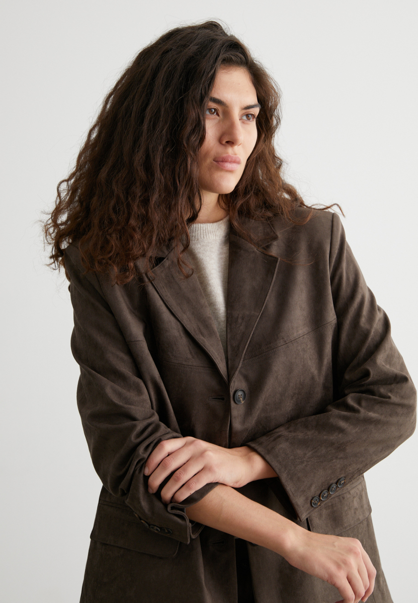 Пиджак из замши Lora Marou, цвет: коричневый, Mar6_2603 купить онлайн