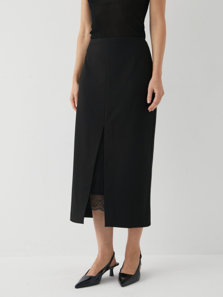 Юбка с кружевом Marou, цвет: Черный, Mar_26021202 купить онлайн