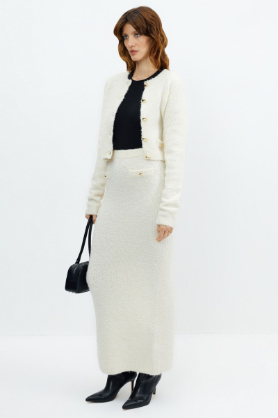 Юбка с разрезом TOPTOP, цвет: молочный, TTS.071.15528.120 купить онлайн