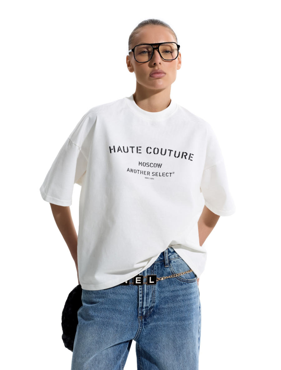Футболка "От кутюр" ANOTHER SELECT, цвет: белый, 00150 купить онлайн