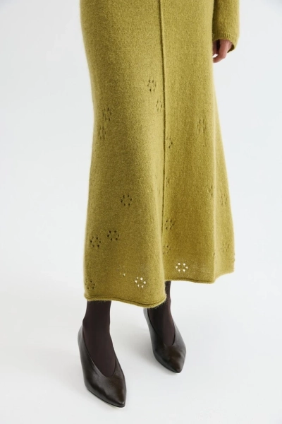 Юбка вязаная с мохером Daisyknit, цвет: лайм,  купить онлайн