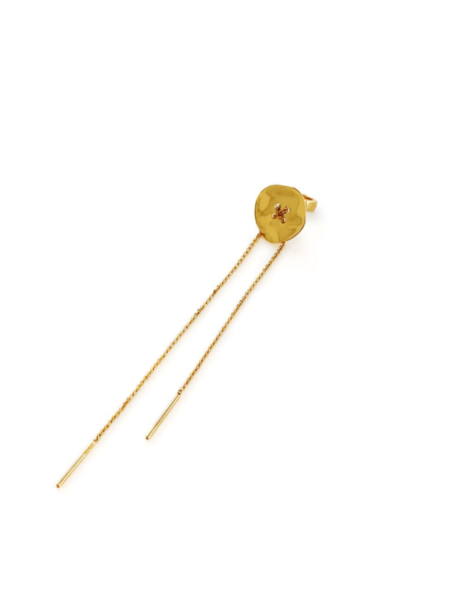 Серебряная серьга-кафф «Пуговица»