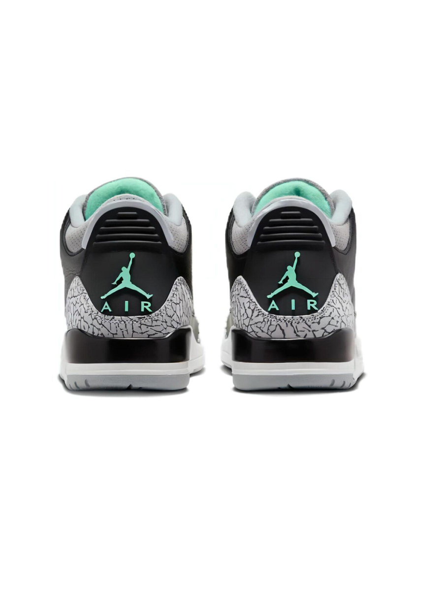 Кроссовки мужские Jordan Retro 3 "Green Glow" NKDADDYS SNEAKERS, цвет: Чёрный CT8532-031 купить онлайн