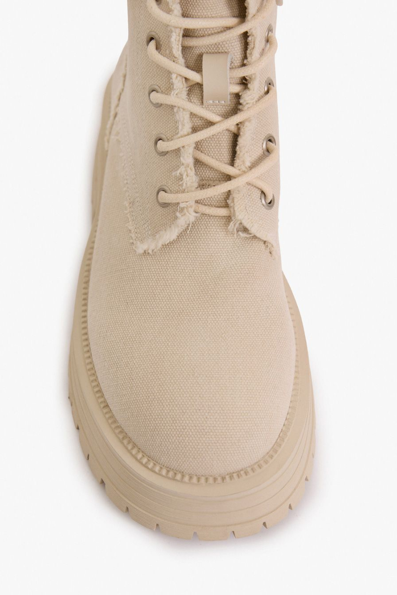 Высокие ботинки из канваса Lera Nena, цвет: бежевый с принтом LN.304.17879.111 купить онлайн