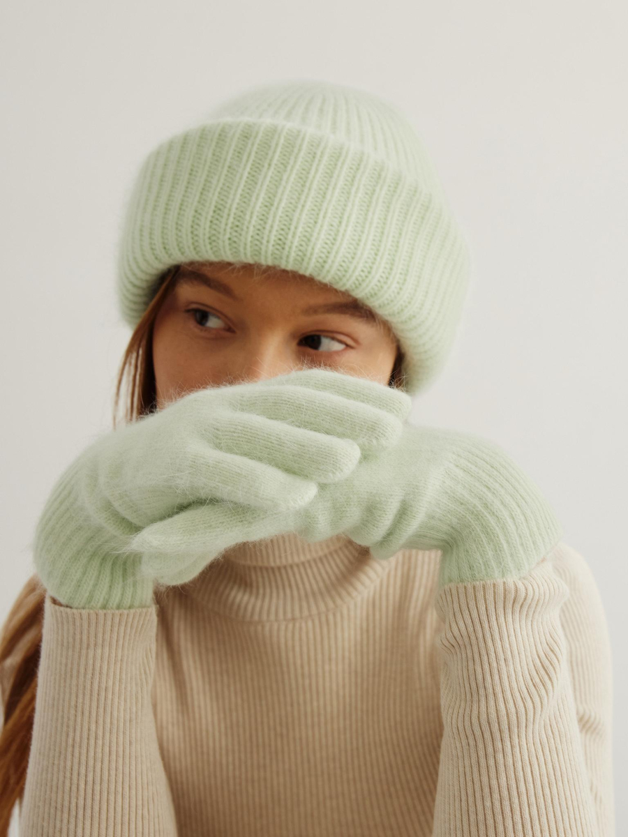 Перчатки из ангоры Chaika, цвет: светло-зеленый PR-6 купить онлайн