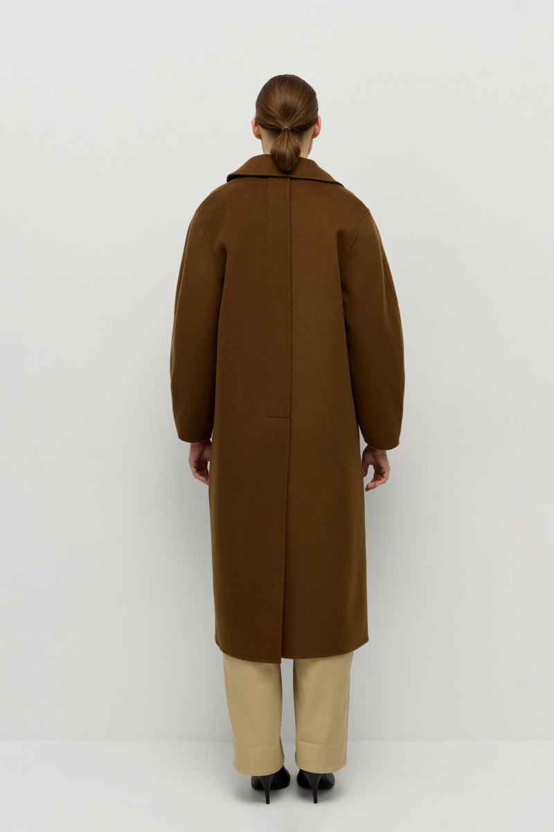 Пальто из шерсти мериноса AROUND, цвет: коричневый, 210_72M48 купить онлайн