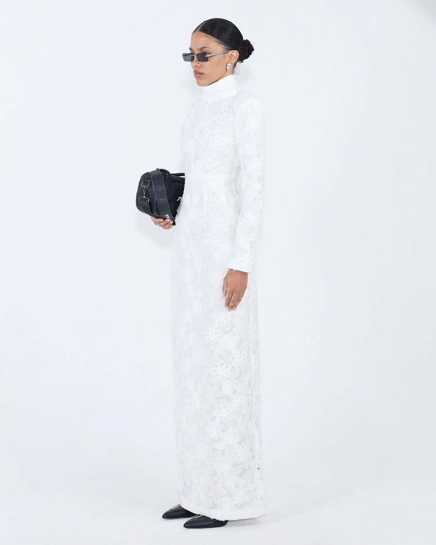 Платье-макси с открытой спиной КРУЖЕВА ASIA ST 71, цвет: белый, Ast71.dress-laces-maxi-wh купить онлайн