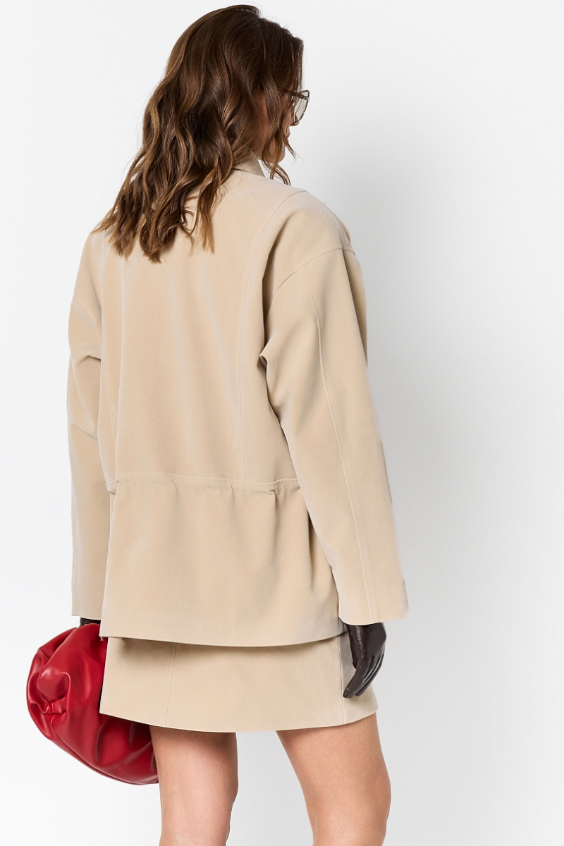 Парка из экозамши на молнии Ricoco, цвет: слоновая кость, 7060/2 купить онлайн